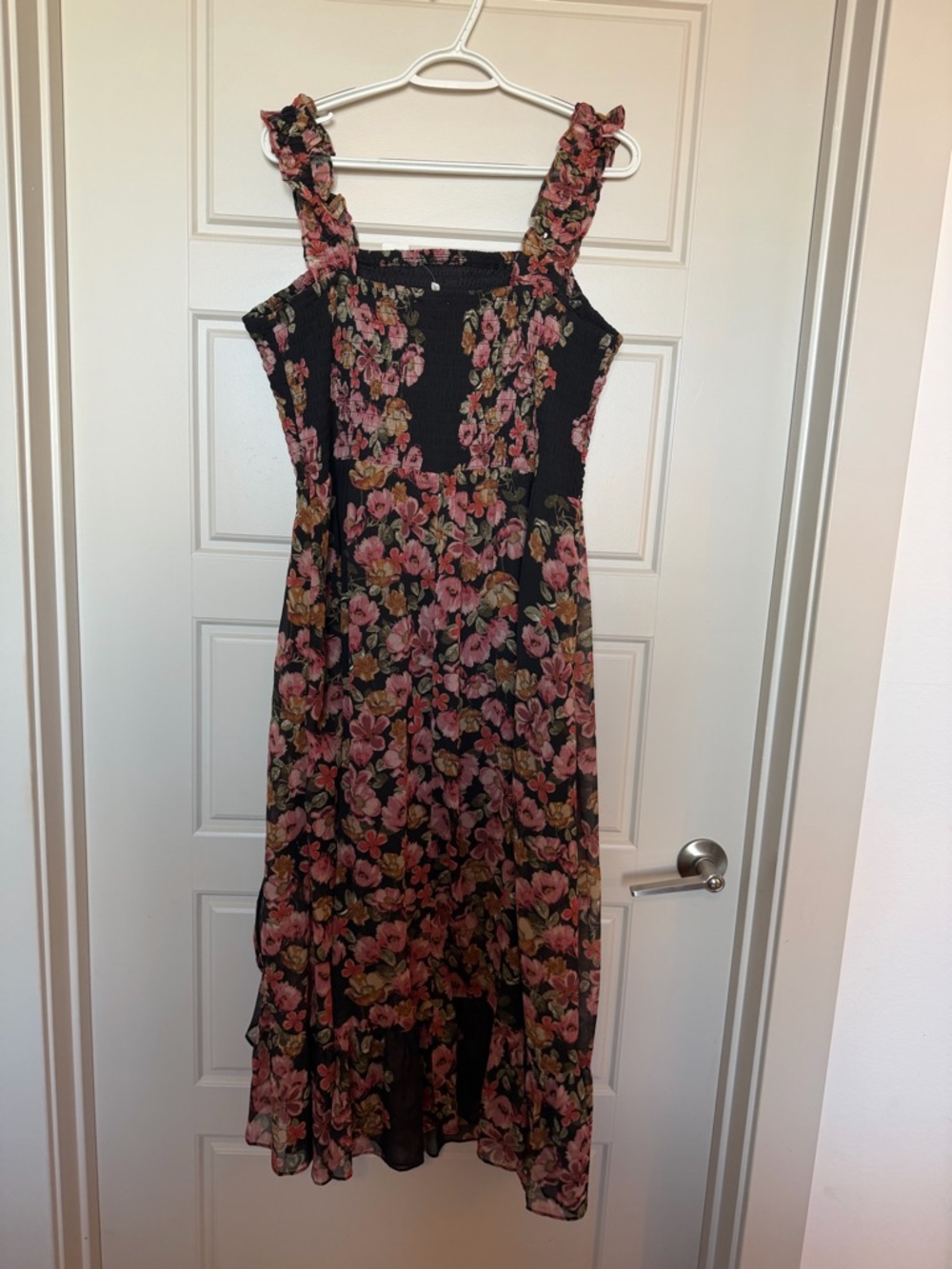Maurices Black Maxi Dress with Pink Floral Print - Picture 8 of 8